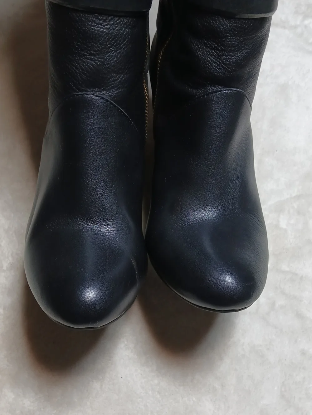 Coach Adair Tall Wedge Black Leather Boots,  Buckles Details Size 10B